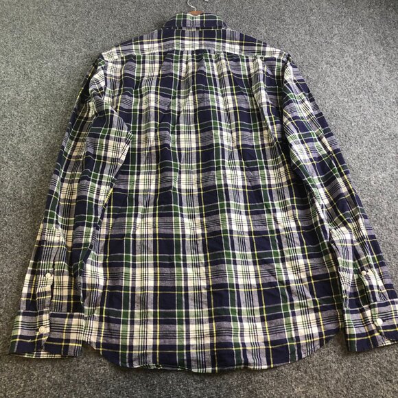 J Crew Shirt Mens Medium Blue Indian Madras Long Sleeve Plaid Button Cotton - Picture 8 of 9